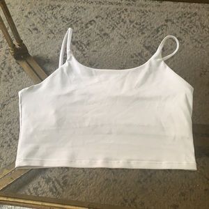Cropped spaghetti strapped tank top
